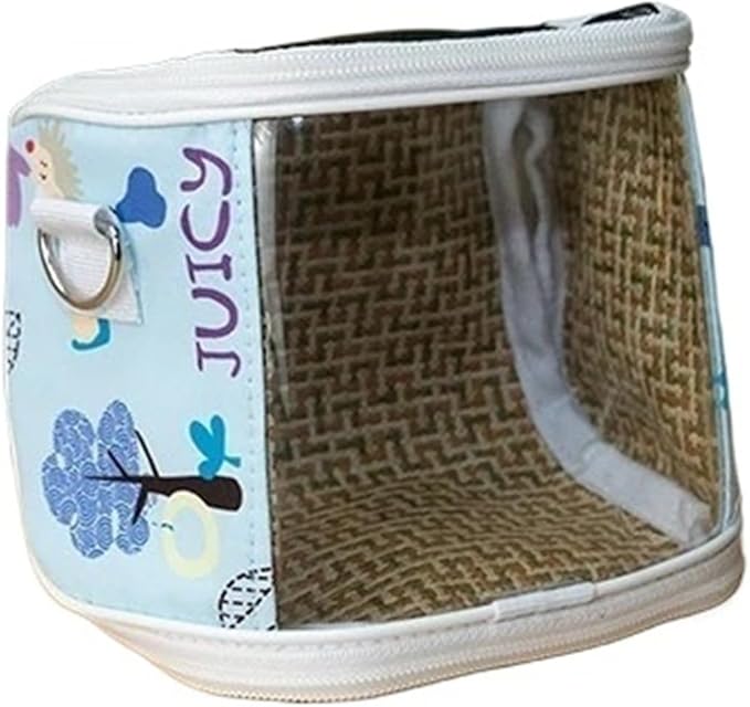 Portable Pet Bird Cage Parrot Breathable and Detachable Hamster Flying Travel Bag Pet Accessories Guinea Pig(Blue)
