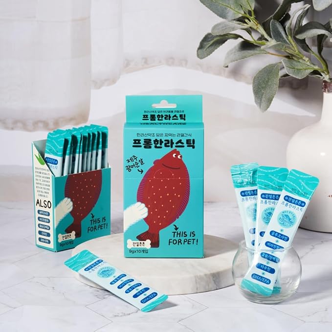 Generic FROMHALLA Stick Jeju, Puree Sticks for Dogs & Cats, Pet Treats, Grain-Free, 9g x 10 Sticks (9g x 10 Sticks, Jeju Flatfish Fillet)