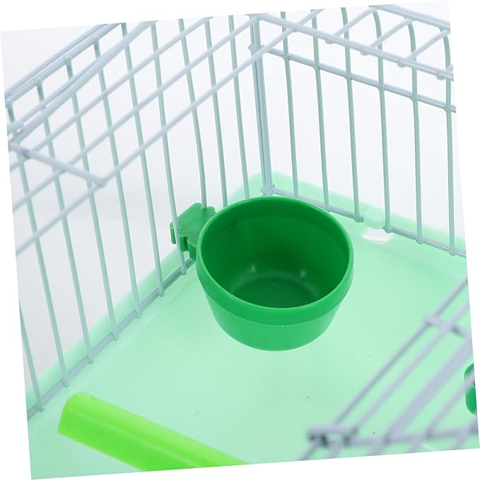 Portable Small Bird Cage for Lovebirds and Parrots Abs and Iron Travel Carrier with Spacious Interior Perch Food Box and Waterer Lightweight Portable Pet Carrier for Random Color