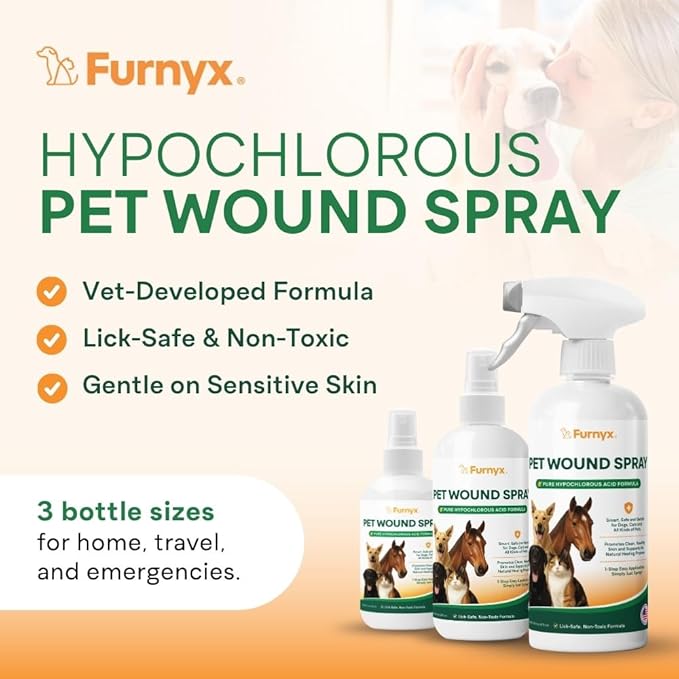 Sting-Free Wound & Skin Care Spray for Dogs, Cats & Pets | Vet-Grade Repair Mist for Cuts, Hot Spots, Rashes, Burns & Itch Relief | Non-Toxic, No Alcohol, Lick-Safe, No Residue (8 fl oz)