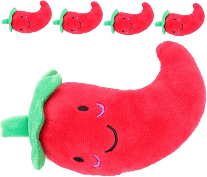 Toyvian 5pcs Interactive Dog Chew Toys Pet Pepper Sound Toys for Puppies and Small Dogs Cats Training and Playing Activities Pet Supplies