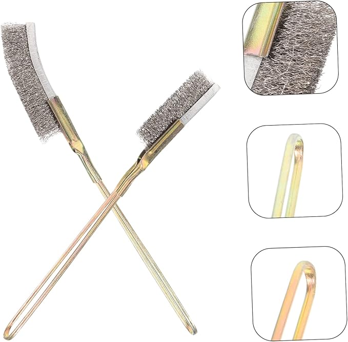 VANZACK 6pcs Long Handle Bird Cage Cleaning Brush Durable Tool for Parrot Cage Maintenance Easy Storage Hanging