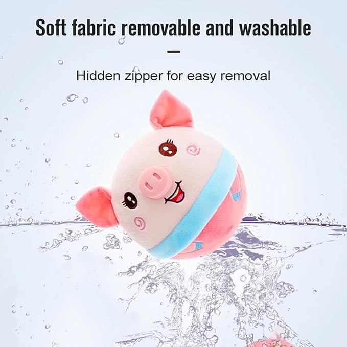 Interactive Dog Toys - Active Moving Pet Plush Toy Ball Washable Cartoon Electronic Bounce Toy Active Rolling Ball for Dog, Cats(F)