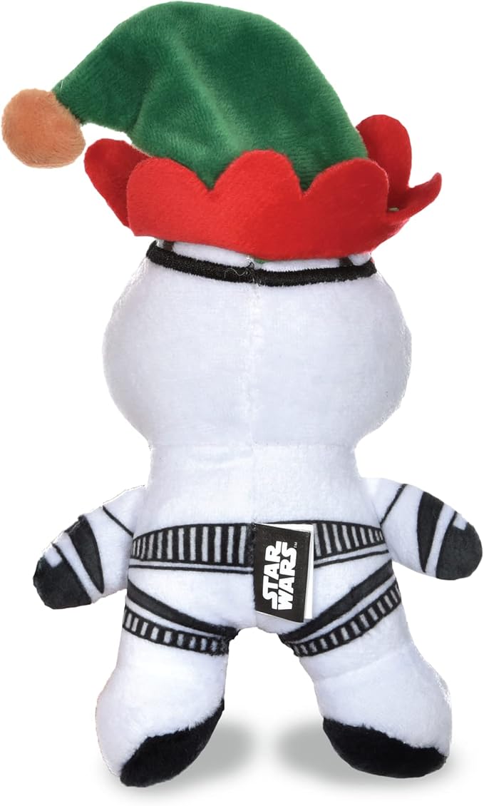 STAR WARS Dog Toy Storm Trooper Toy for Holidays | Elf Storm Trooper Dog Squeaky Toy Dog Chew Toy | Holiday Dog Toy Plush Toys | 6 Inch Small Dog Toy, (FF19329)