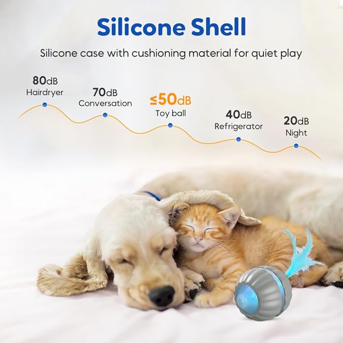 Interactive Rolling Cat Dog Ball Toy, Smart Automatic Moving Cat Toys for Indoor Cats, Self-Rolling Interactive Cat Toy Ball for Kittens & Small Dogs, Fun Gifts for People Who Love Cats (Mint)