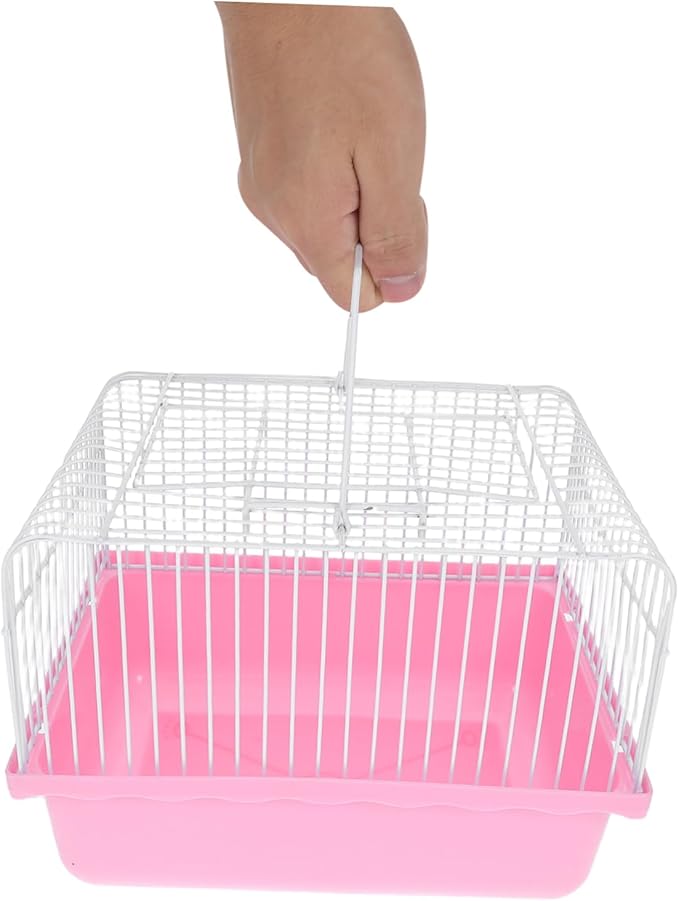 Yardwe Portable Bird Carrier Cage for Lovebirds and Parakeets Lightweight Plastic Travel Cage Transparent Window for Small Birds and Pets