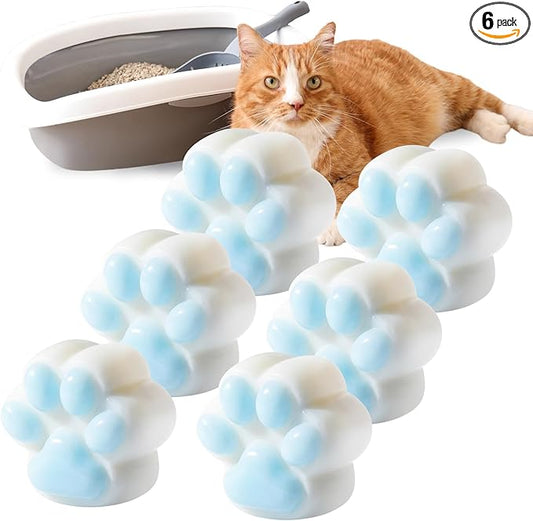 6 Pack Cat Litter Deodorizer Gel, Powerful Odor Eliminator for Litter Box, Remove Strong Odor, for Safe Freshener, Long-Lasting Fresh