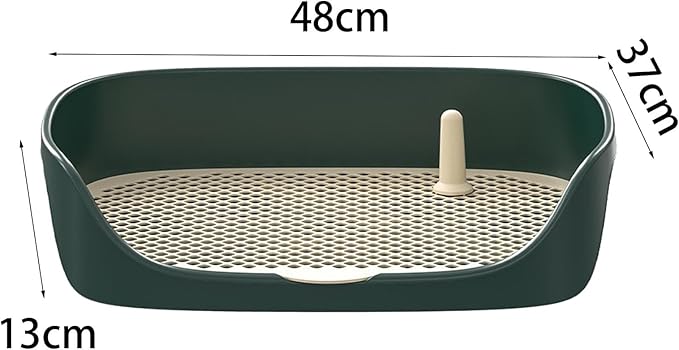 Pet Dog Toilet Puppy Training Potty Tray Portable for Cat Training Pad Holder with Protection Wall Litter Box Trainer Corner, Green L