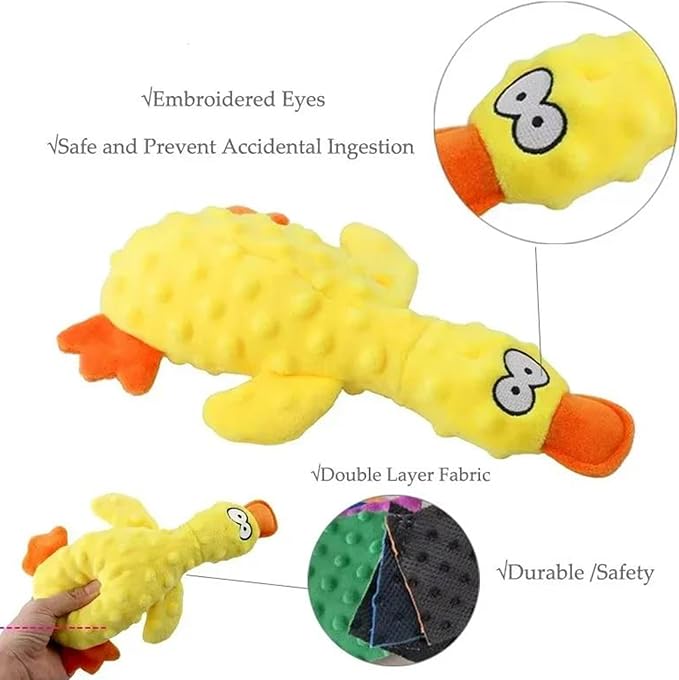 Calming Duck for Dogs, Interactive Squeaky Dog Chew Toy with Built-in Squeaker, Stuffed Duck Dog Squeaky Toy to Keep Them Busy for Small, Medium & Large Dogs Cats