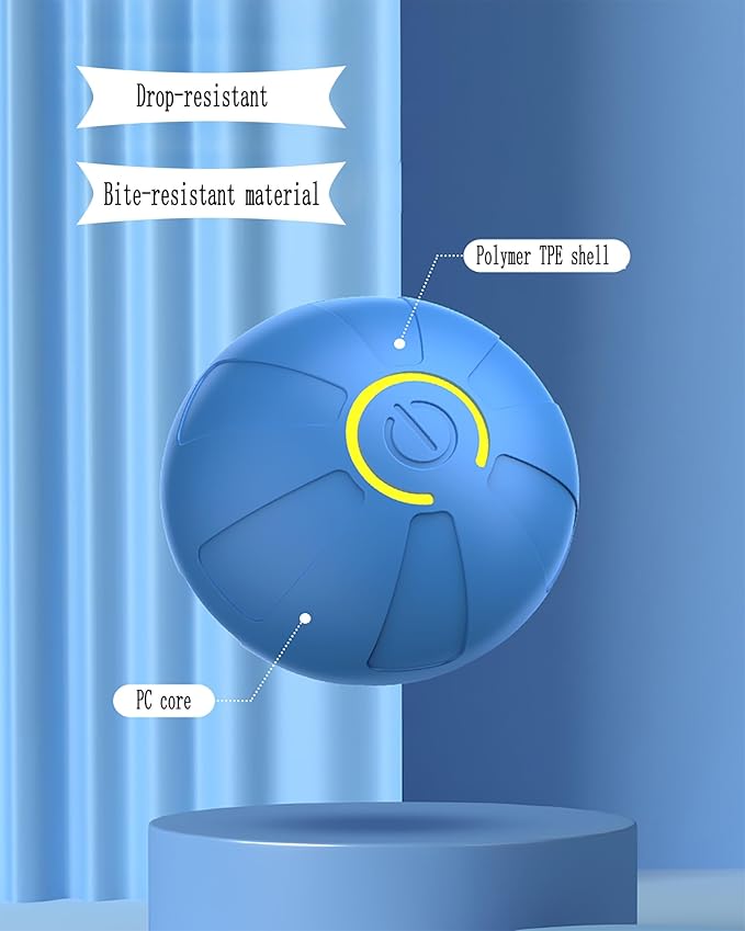 Dog Toy Automatic Rolling Ball, a Toy that Both Dogs and Cats can Play with, Rechargeable Dog Toy, Dog Toy, Dog Rolling Ball，Pet Ball（Blue）