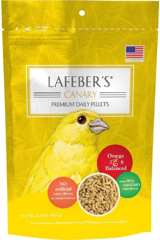 LAFEBER'S Premium Daily Diet Pellets Pet Bird Food, Made with Non-GMO and Human-Grade Ingredients, for Canaries, 1.25 lb