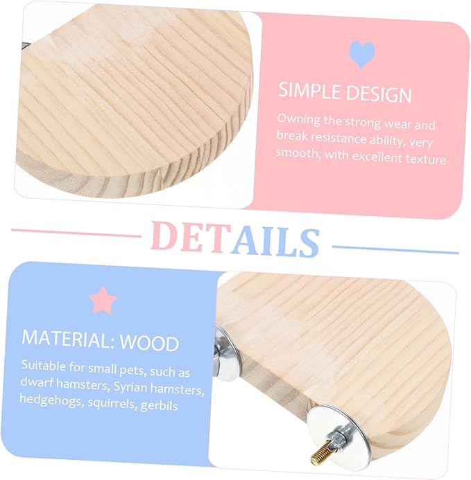 Happyyami 3Pcs Jumping Stand for Hamsters and Birds Climbing Platform Flat Half Pet for Cage Enrichment