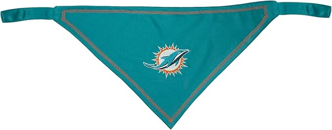 Pets First NFL Miami Dolphins TIE Bandana, Large/X-Large. Dog Bandana Scarf Bib for Pet Cat Dog. The Ultimate Game-Day, Party Bandana