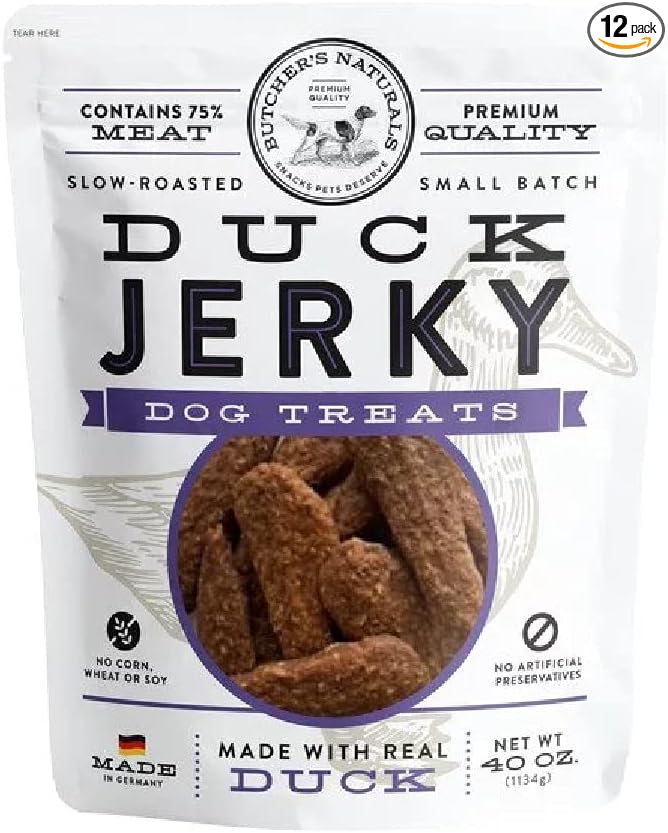 Butcher's Naturals Dog Treat Real Duck Slow Roasted Small Batch Contains 75% Meat No Corn No Soy (40 OZ)