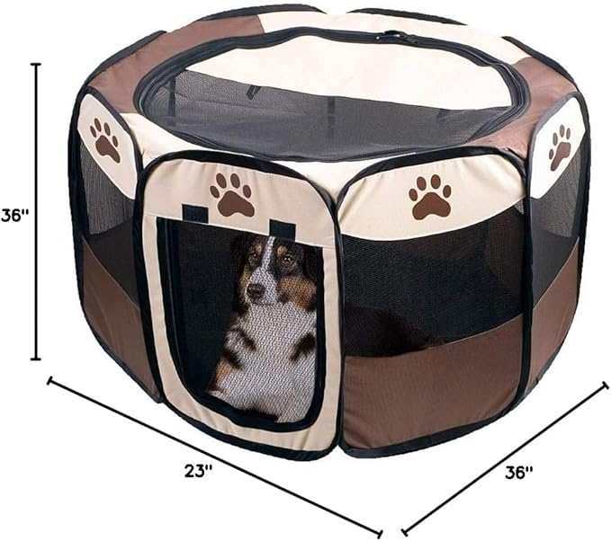 Etna Portable Foldable Pet Playpen For Dogs, Paw Print - Indoor and Outdoor Use, Medium/Large Sized Pets - Pop-Up, Traveling, Kennel Design, Ideal for Keeping Pets Safe and Secure - 36 x 23 Inches