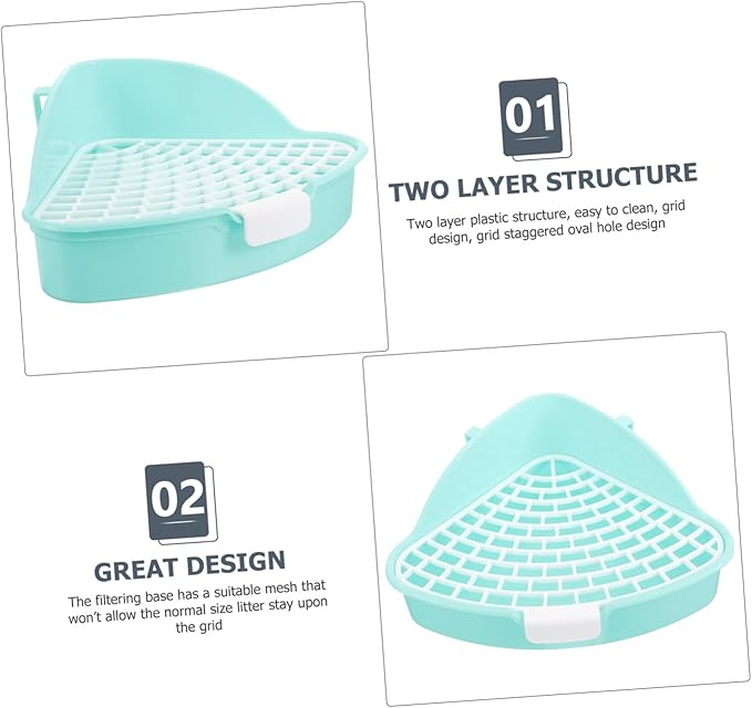 Hemoton Easy Potty Training Aid Indoor Pet Potty for Dogs Cat Rabbit Guinea Pig Hamster Corner Litter Box