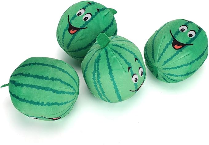 VINGVO Watermelon Toy Interactive Soft Pet Toys, Cat Interactive Toys Dog Plush Toys Squeaky Teething Toys, Funny Dog Puppy, Interactive Stuffed Dog Chew Toys for Small Large Dogs