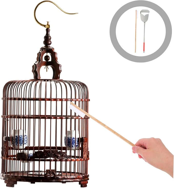 BESTonZON 2Pcs Bird Cage Cleaning Brush Set Efficient Droppings Scoop Multi Function Cleaning Tool for Small Pet Cages User Friendly Durable Accessories for Bird Care