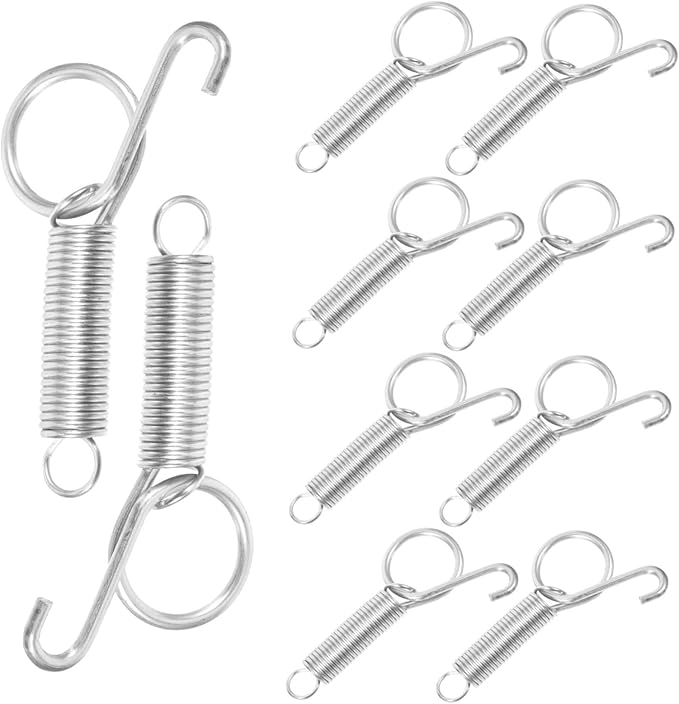 Kisangel 10pcs Cage Door Fixed Hook Feeder Spring Hook for Rabbit Bird Cage Pet Accessory Galvanized Material