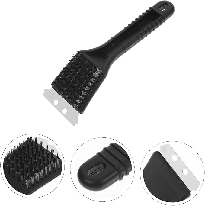 Long Handle Birdcage Cleaning Brush Stainless Steel Scraper for Bird Droppings Removal Multi-Function Bird Cage Maintenance Tool and Care Accessory