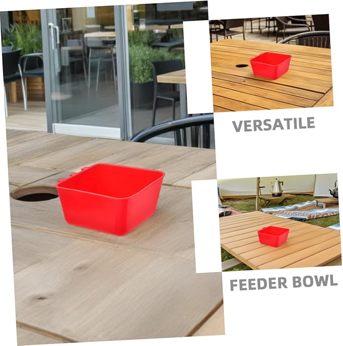 6pcs Hanging Rabbit Food Bowl Bird Water Feeder for Chicken Coop 12.5x9.5x6CM Sturdy PET Feeding Cups Suitable for Small Animals and Poultry