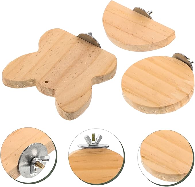KESYOO 3pcs Wooden PET Jump Platform for Hamsters and Parrots Natural Bird Cage Climbing Stand Guinea Pig Accessories Small Animal Plaything