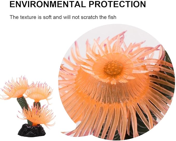 POPETPOP Simulated Coral Aquarium Decor Fish Tank Ornament Artificial Coral for Aquatic Pets Durable Resin 3.15 Inch