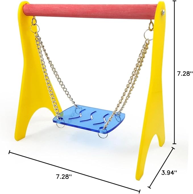 Swing Toy for Small Pets Parrot Hamster Play Rounded Design for Rat and Bird Cages Fun Pet Activity Center