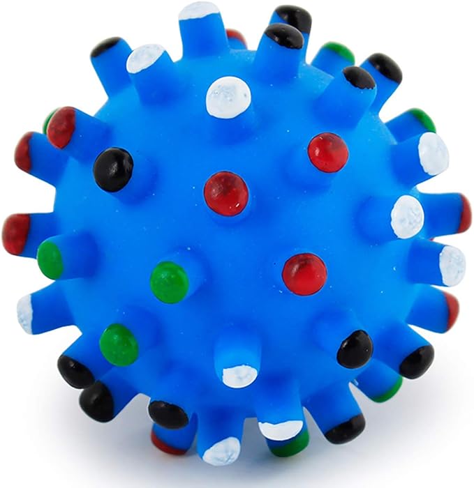Rubber Balls Squeaky Dog Toys for Small, Medium Pet Breeds, Play Fetch, Reduce Separation Anxiety DT11-Balls