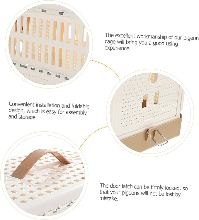 Mikikit Pigeon Travel Cage Small Foldable Bird Cage for Pigeon Nesting Domestication