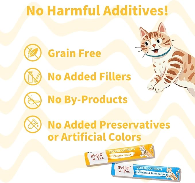 High-Meat Lickable Cat Treats Variety Pack – Real Chicken & Seafood – Smooth Creamy Purée – Grain-Free – (15g Each) (Chicken Mix 36 Sticks)