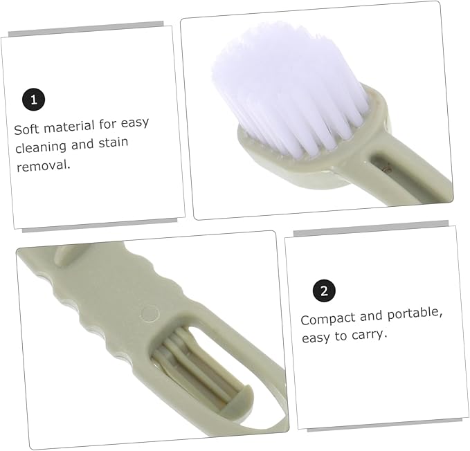 HANABASS 3Pcs Bird Cage Brush with Dual Heads Durable Long Handle Tool for Pet Bird Supplies Removal Easy of Small Animal Cages Grey