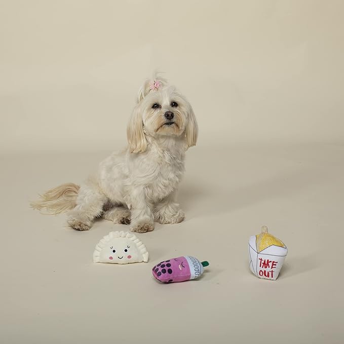 Fringe Studio Plush Dog Toy Set, TAKE ME Out, 3 Piece Set, for Small Dogs (289516)