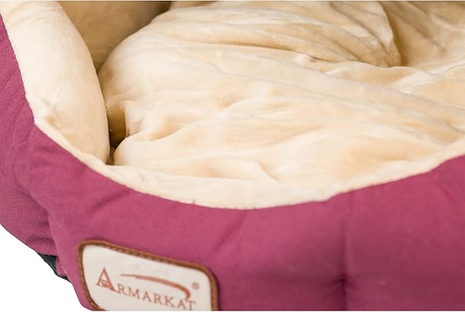 Armarkat Cat Bed 18-Inch Long C08HJH/MH, Burgundy and Beige