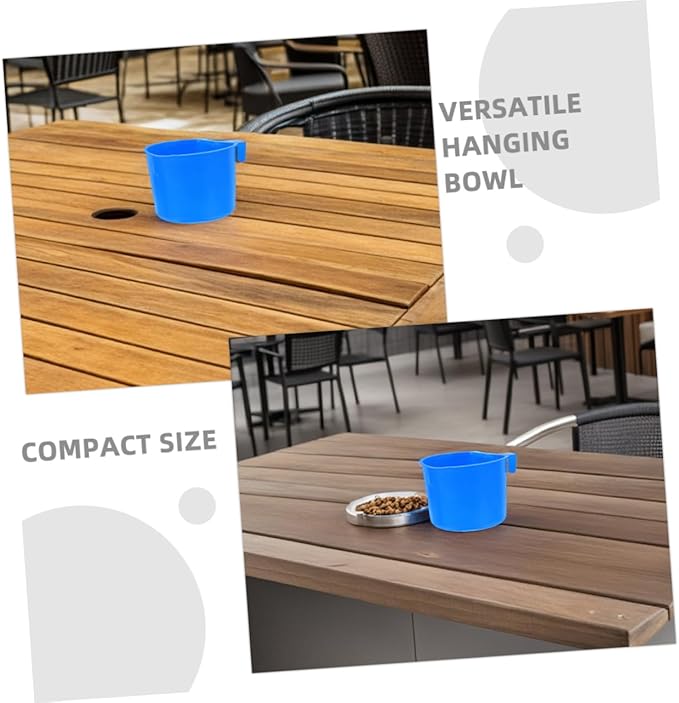 SUPVOX 8pcs Hanging Bird Cage Cups for Small Pets Durable Rabbit Feeding Bowl and Water Dispenser Easy to Install and Remove for Rabbits Chickens and Other Small Animals Blue