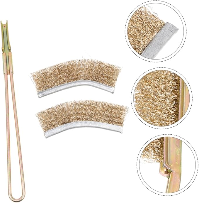 ORFOFE 1set Bird Cage Cleaning Brush Set with Bristles for Pet Cages and Design Versatile Tool for Bird Droppings and Small Animal Waste Includes Brush Handle and Curved