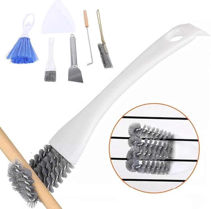 AYNEFY 6pcs Set Bird Cage Cleaner Kit, Brush Tool Stainless Steel Poop Remover Bird Cage Accessories Suitable for Rabbit Cages, Hamster Cages, Cages