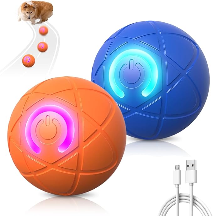 hoehew Interactive Dog Ball, 2025 New Automatic Moving Balls for Pet, LED Shaky Ball Toy, Upgraded Vibrating Dog Balls Shaking Toys for Small Dogs Cats, Donnot Suit Medium & Large Dogs