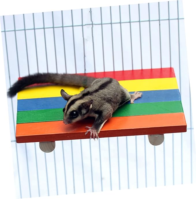 LIOOBO Decorative Wooden Climbing Toy Exercise and Decor for Hamsters Squirrels and Birds Cage
