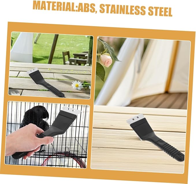 VANZACK 2Pcs Stainless Steel Bird Cage Cleaning Brush Ergonomic Long Handle Tool for Efficient Birdcage Maintenance Droppings Removal for Parrot Pet Cage Cleaning