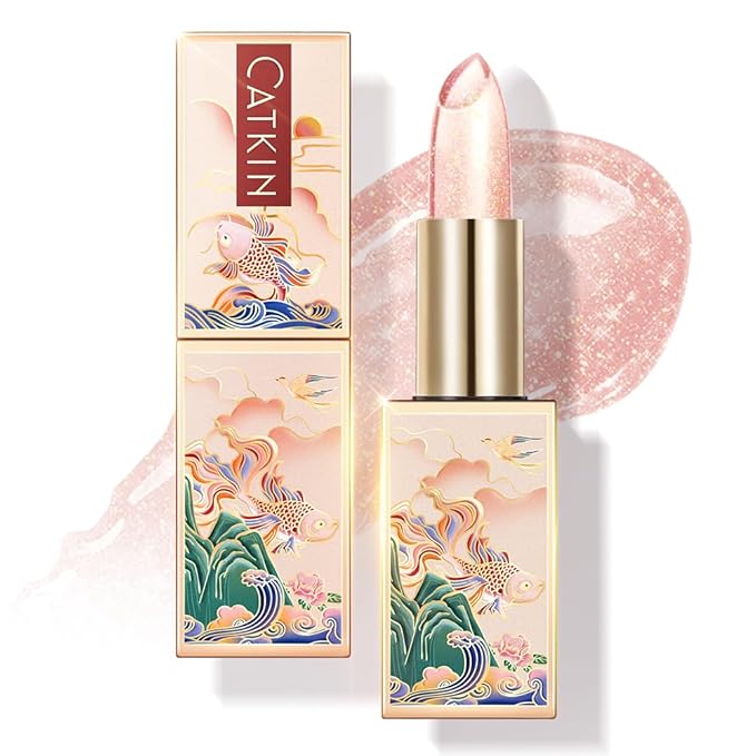 CATKIN Lip Balm Tinted Color Changing Lipstick Ultra Hydrating Lip Deep Moistrurize Lip Care with Vitamin E Nourishing For Cracked & Dry Lips 0.12 oz C18 ISARO