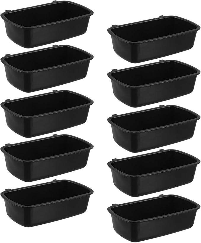 Happyyami 10-piece Small Animal Bowl Set, Plastic Hanging Food and Water Bowls, Accessories for Bird Cage, Hamster, Mice, Rat and Small Pets
