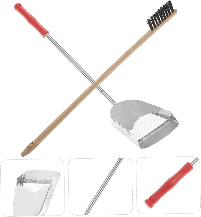 Abaodam 2pcs Bird Cage Cleaning Tool Set and Handle Shovel and Brush for Efficient Cleaning of Parrot and Bird Cages Random