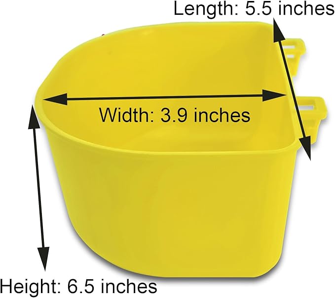 5pcs Cage Cups 25oz Feeder and Waterer Chicken Food Bowl, Hanging Rabbit Drinker Cup Yellow Bird Water Container with Hooks,Pet Feeding Dish for Small Animals