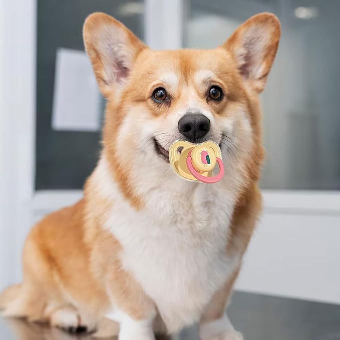 Generic 2024 New Pet Dog Silicone Pacifier, 3Pcs Dog Cat Chew Toy, Cat Dog Pacifier Chew Toy, Puppy Kitten Calming Pacifie, Silicone Pacifier Accessories for Dog Cat (C, L)