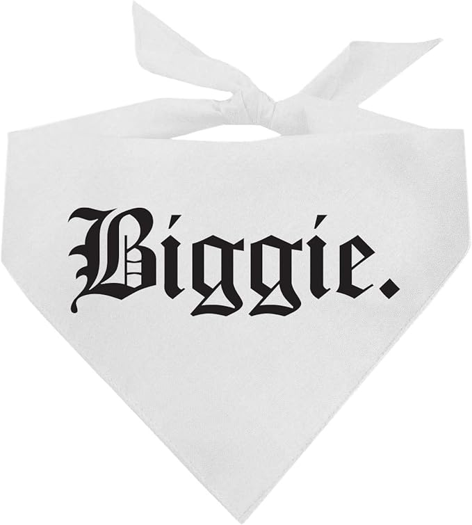 Biggie Matching 90's Hip Hop Dog Bandana (White, OS 403)