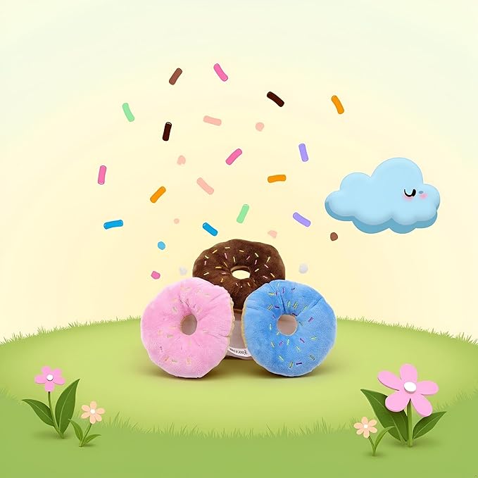 3 Pcs Colorful Pet Toy Donut-Shape Squeaky Squeaker Puppy Dog Pet Cat Kitten Sound Chews Toy Random Color Sturdy and Practical Simple and Sophisticated Design，Toys，Dog Squeak Toys