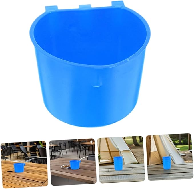 8pcs Hanging Bird Cage Cups Durable Pet Food and Water Bowls for Small Animals Easy to Install and Remove for Rabbits Birds and More Blue