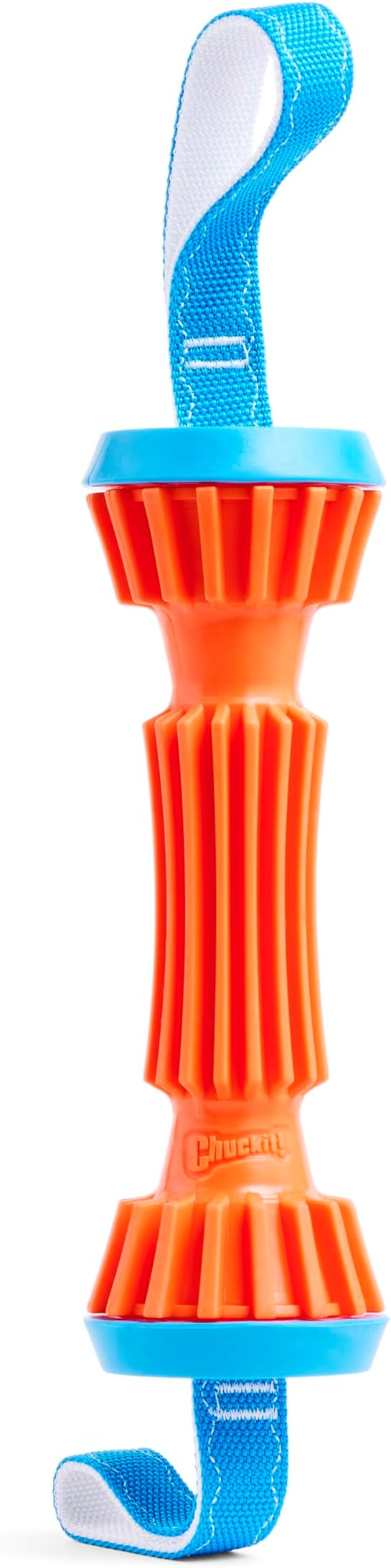 Chuckit! Rugged Bumper Dog Toy, Fetch Stick with TPR Ridges for Easy Grip, Medium Tug-of-War Toy for Medium Dogs, Floats in Water, 13.5", Orange and Blue (not recommended for Aggressive Chewers)
