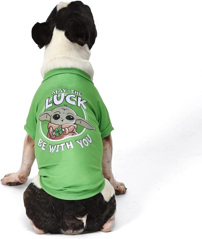 Star Wars Grogu May The Luck Be with You Tee for St. Patrick's Day | Size Large | Cute Green Dog Clothes (FF20332) (Pack of 2)